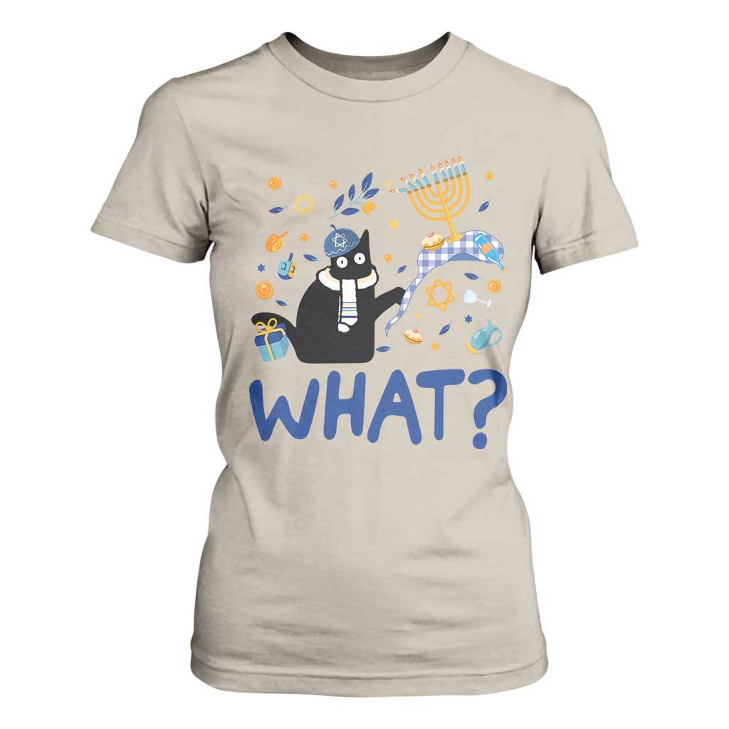 Funny Hanukkah Cat What T Shirt For Women TS09 Sand Print Your Wear
