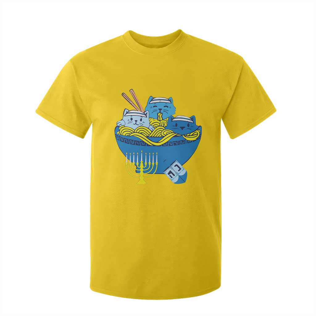 Funny Hanukkah Cat T Shirt For Kid Kawaii Cat Eating Ramen Anime Jewish Kitten TS09 Daisy Print Your Wear