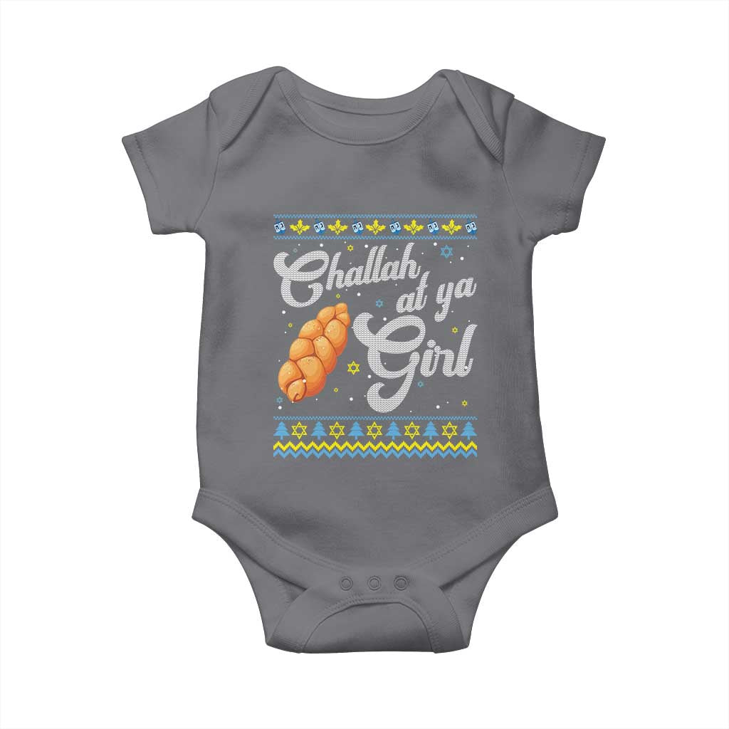 Funny Hanukkah Baby Onesie Challah At Ya Girl TS09 Charcoal Print Your Wear