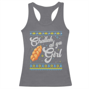 Funny Hanukkah Racerback Tank Top Challah At Ya Girl TS09 Charcoal Print Your Wear