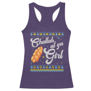 Funny Hanukkah Racerback Tank Top Challah At Ya Girl TS09 Purple Print Your Wear