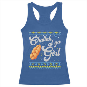 Funny Hanukkah Racerback Tank Top Challah At Ya Girl TS09 Royal Blue Print Your Wear