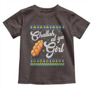 Funny Hanukkah Toddler T Shirt Challah At Ya Girl TS09 Dark Chocolate Print Your Wear