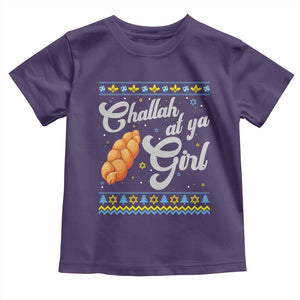Funny Hanukkah Toddler T Shirt Challah At Ya Girl TS09 Purple Print Your Wear