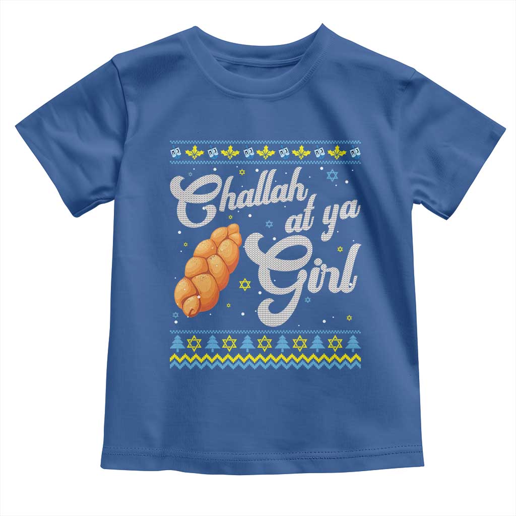 Funny Hanukkah Toddler T Shirt Challah At Ya Girl TS09 Royal Blue Print Your Wear