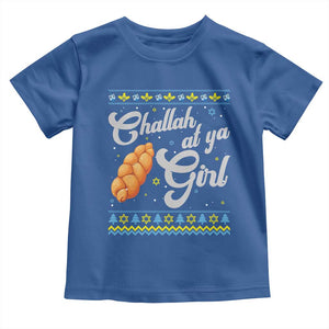 Funny Hanukkah Toddler T Shirt Challah At Ya Girl TS09 Royal Blue Print Your Wear