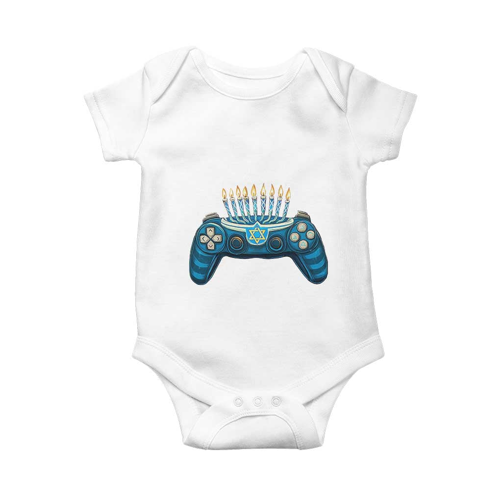 Funny Hanukkah Gamer Gaming Baby Onesie TS09 White Print Your Wear