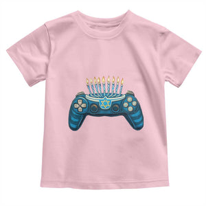 Funny Hanukkah Gamer Gaming Toddler T Shirt TS09 Light Pink Print Your Wear