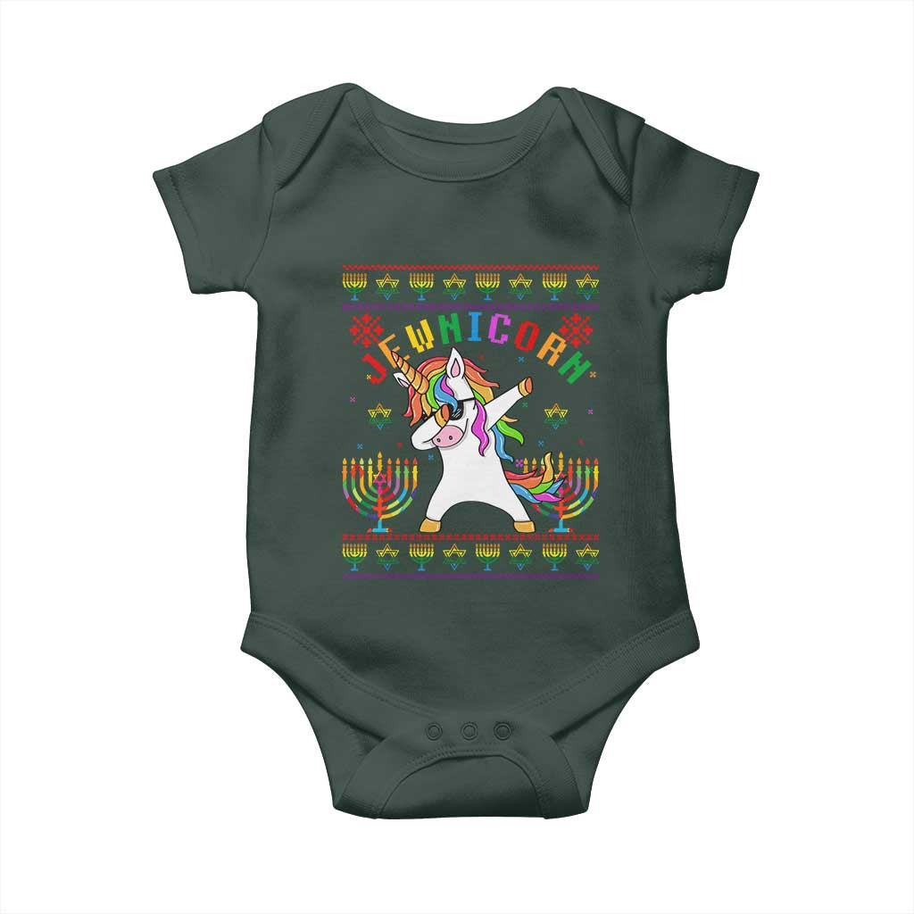 Funny Hanukkah Baby Onesie Jewnicorn Jewish Unicorn Rainbow TS09 Print Your Wear