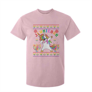 Funny Hanukkah T Shirt For Kid Jewnicorn Jewish Unicorn Rainbow TS09 Light Pink Print Your Wear