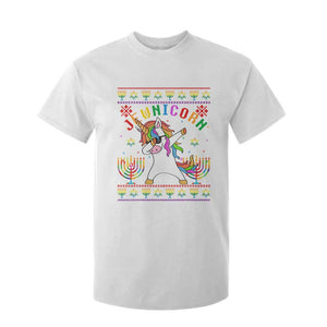 Funny Hanukkah T Shirt For Kid Jewnicorn Jewish Unicorn Rainbow TS09 White Print Your Wear