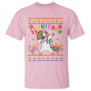 Funny Hanukkah T Shirt Jewnicorn Jewish Unicorn Rainbow TS09 Light Pink Print Your Wear