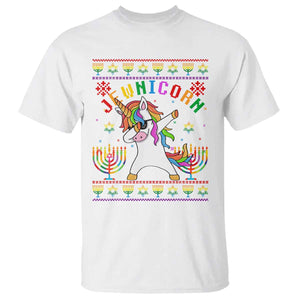 Funny Hanukkah T Shirt Jewnicorn Jewish Unicorn Rainbow TS09 White Print Your Wear