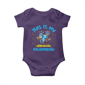 Funny This Is My Hanukkah Pajamakah Baby Onesie Cute Jewish Sloth Chanukkah TS09 Purple Print Your Wear