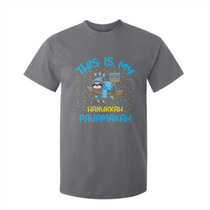 Funny This Is My Hanukkah Pajamakah T Shirt For Kid Cute Jewish Sloth Chanukkah TS09 Charcoal Print Your Wear