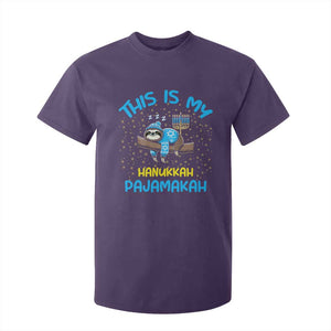 Funny This Is My Hanukkah Pajamakah T Shirt For Kid Cute Jewish Sloth Chanukkah TS09 Purple Print Your Wear