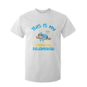 Funny This Is My Hanukkah Pajamakah T Shirt For Kid Cute Jewish Sloth Chanukkah TS09 White Print Your Wear