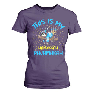 Funny This Is My Hanukkah Pajamakah T Shirt For Women Cute Jewish Sloth Chanukkah TS09 Purple Print Your Wear