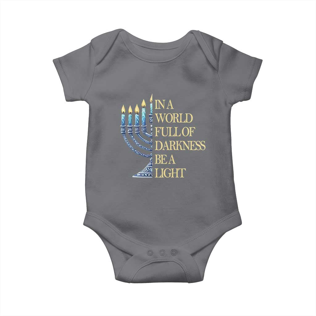 Be A Light Hanukkah Baby Onesie TS09 Charcoal Print Your Wear