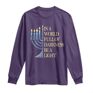 Be A Light Hanukkah Long Sleeve Shirt TS09 Purple Print Your Wear