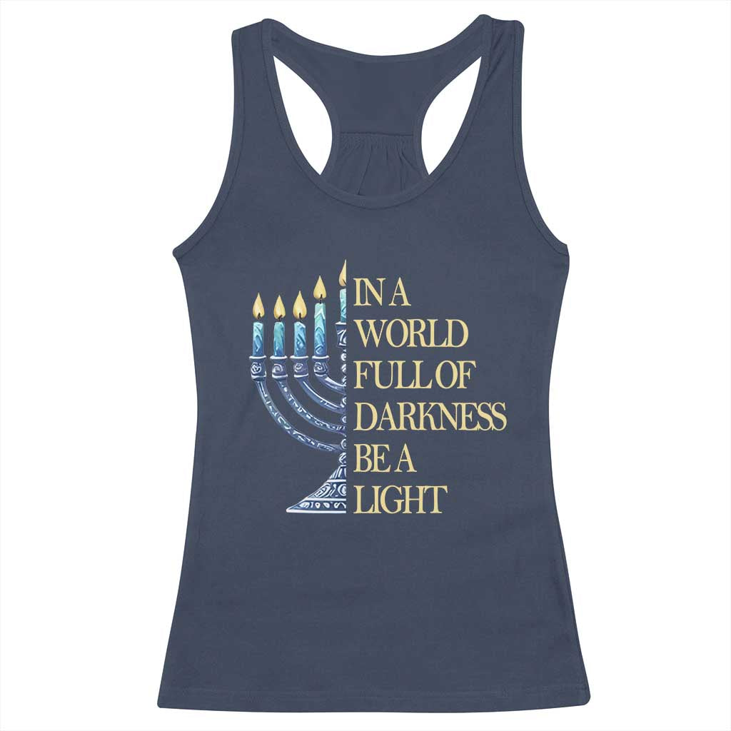 Be A Light Hanukkah Racerback Tank Top TS09 Navy Print Your Wear