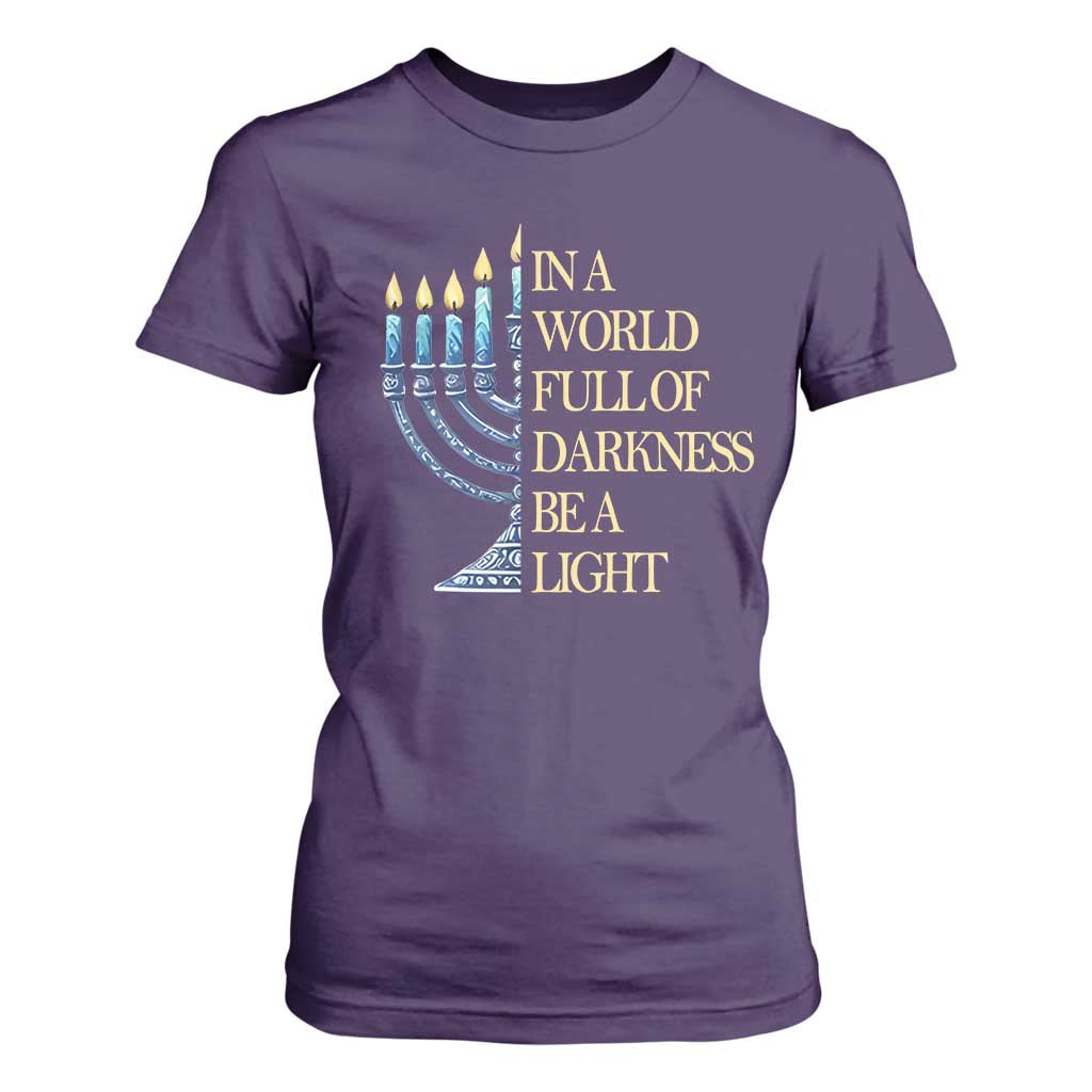Be A Light Hanukkah T Shirt For Women TS09 Purple Print Your Wear