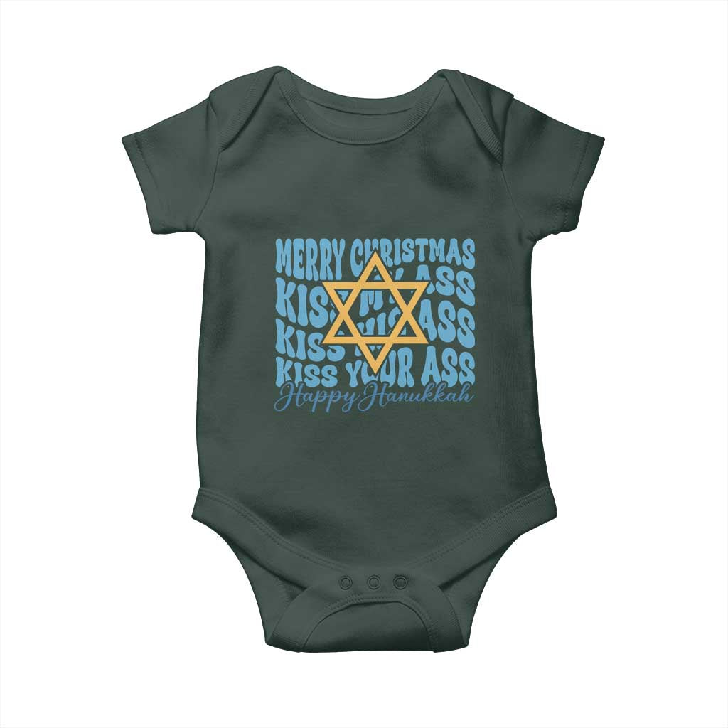 Funny Hanukkah Baby Onesie Kiss My Ass Kiss His Ass Kiss Your Ass TS09 Print Your Wear
