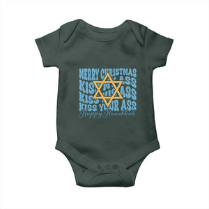 Funny Hanukkah Baby Onesie Kiss My Ass Kiss His Ass Kiss Your Ass TS09 Print Your Wear