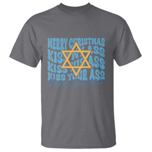 Funny Hanukkah T Shirt Kiss My Ass Kiss His Ass Kiss Your Ass TS09 Charcoal Print Your Wear