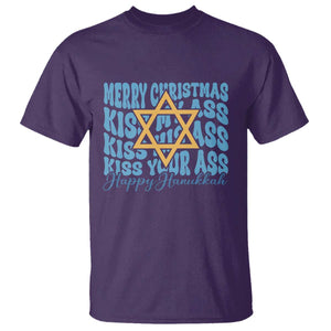 Funny Hanukkah T Shirt Kiss My Ass Kiss His Ass Kiss Your Ass TS09 Purple Print Your Wear