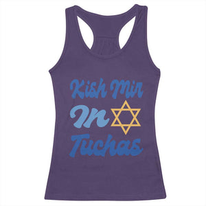 Funny Hanukkah Racerback Tank Top Kish Mir In Tuchas Jewish Yiddish Ashkenazi TS09 Purple Print Your Wear