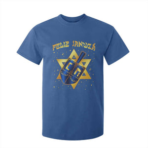 Funny Hanukkah T Shirt For Kid Feliz Januca Jewish Sephardic Ladino TS09 Royal Blue Print Your Wear