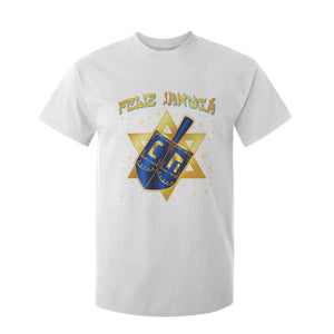 Funny Hanukkah T Shirt For Kid Feliz Januca Jewish Sephardic Ladino TS09 White Print Your Wear