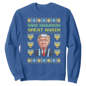 Funny Hanukkah Trump Sweatshirt Make Hanukkah Great Again TS09 Royal Blue Print Your Wear