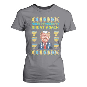 Funny Hanukkah Trump T Shirt For Women Make Hanukkah Great Again TS09 Charcoal Print Your Wear