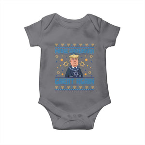 Funny Make Hanukkah Great Again Trump Baby Onesie TS09 Charcoal Print Your Wear