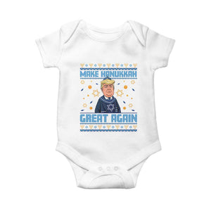 Funny Make Hanukkah Great Again Trump Baby Onesie TS09 White Print Your Wear