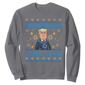 Funny Make Hanukkah Great Again Trump Sweatshirt TS09 Charcoal Print Your Wear