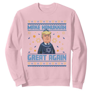 Funny Make Hanukkah Great Again Trump Sweatshirt TS09 Light Pink Print Your Wear