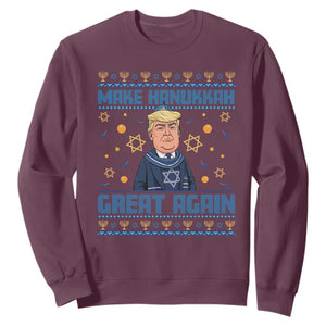 Funny Make Hanukkah Great Again Trump Sweatshirt TS09 Maroon Print Your Wear