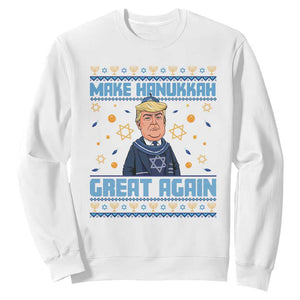 Funny Make Hanukkah Great Again Trump Sweatshirt TS09 White Print Your Wear