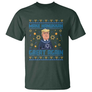 Funny Make Hanukkah Great Again Trump T Shirt TS09 Dark Forest Green Print Your Wear
