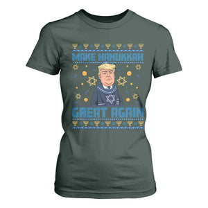 Funny Make Hanukkah Great Again Trump T Shirt For Women TS09 Dark Forest Green Print Your Wear