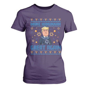 Funny Make Hanukkah Great Again Trump T Shirt For Women TS09 Purple Print Your Wear