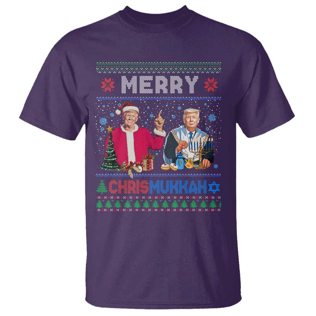 Funny Trump Dancing Merry Christmas Happy Hanukkahh T Shirt TS09 Purple Print Your Wear