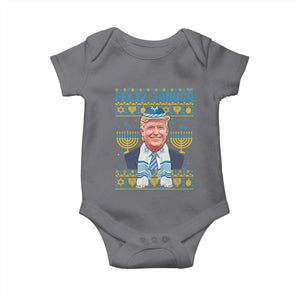 Funny Hanukkah Trump Baby Onesie Feliz Januca Jewish Sephardic Ladino TS09 Charcoal Print Your Wear