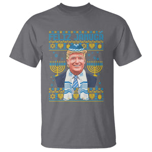 Funny Hanukkah Trump T Shirt Feliz Januca Jewish Sephardic Ladino TS09 Charcoal Print Your Wear