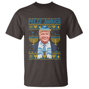 Funny Hanukkah Trump T Shirt Feliz Januca Jewish Sephardic Ladino TS09 Dark Chocolate Print Your Wear