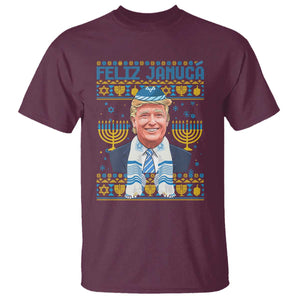 Funny Hanukkah Trump T Shirt Feliz Januca Jewish Sephardic Ladino TS09 Maroon Print Your Wear