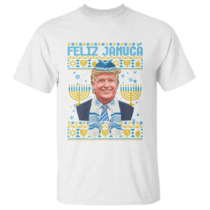 Funny Hanukkah Trump T Shirt Feliz Januca Jewish Sephardic Ladino TS09 White Print Your Wear